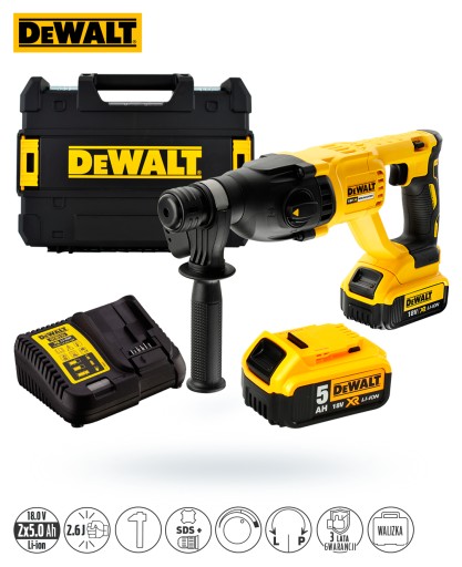 DeWalt DCH133P2 Ударная дрель 2x 5 Ач 2,6 Дж ДРИЛЛИ