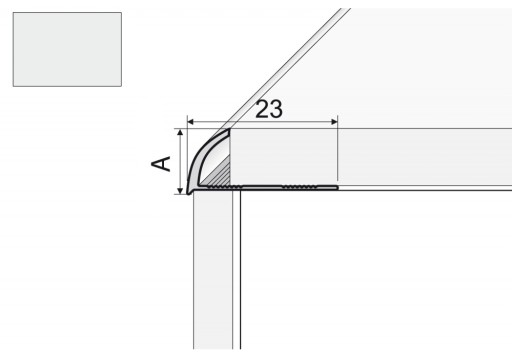 A53 Listwa krawędziowa owalna 10mm ALU. NATU 200cm