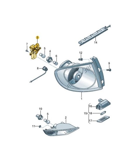 ЛАМПОЧКА ЗАДНЕГО ФОНАРА SEAT ALTEA TOLEDO P21W