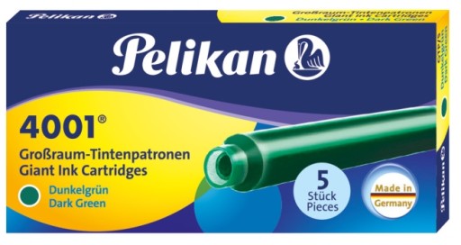 КАРТРИДЖИ ДЛЯ ДЛИННОЙ РУЧКИ PELIKAN 5 ШТ. ЗЕЛЕНЫЙ