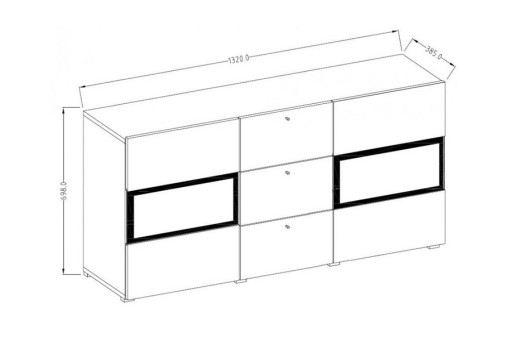 KOMODA szafka do salonu 130 cm 3 szuflady POJEMNA
