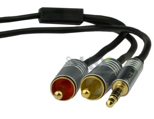 Кабель 2RCA-3,5 мм jack Prolink Futura SLIM 1м