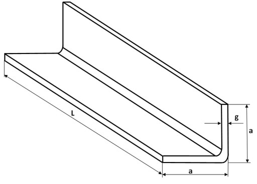 Kątownik stalowy z/g 20x20x2 1500mm