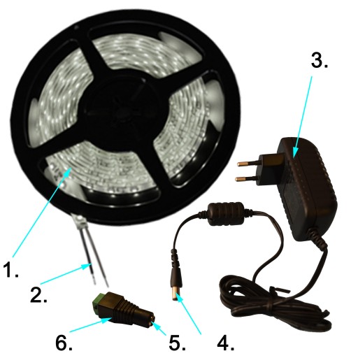 КОМПЛЕКТ СВЕТОДИОДНЫХ ЛЕНТ 2835 РОЗЕТКА ДЛЯ ТЕПЛОПИТАНИЯ 3м