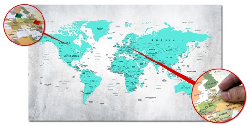 картина на пробке КАРТА МИРА ПРОБКОВАЯ ДОСКА 120x70