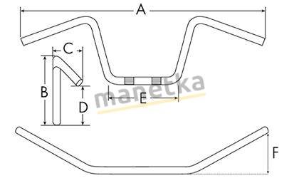 РУЛЬ TRW LUCAS MCL120SC 25,4 мм, хром, CHOPPER CRUISER, прямой дюймовый