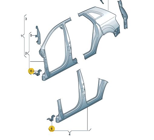 Опора передней стойки порога Audi Q3 2012-2018 гг.