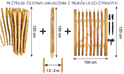 Furtka ogrodzenie leszczynowe 100 x 90 cm