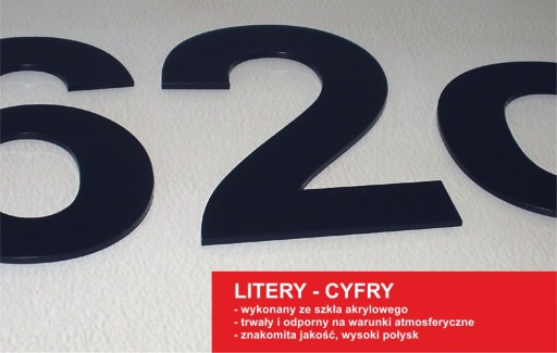 Cyfry litery numer domu adres 7 cm
