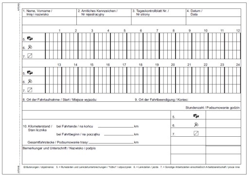 KSIĄŻKA KONTROLNA KIEROWCY KONTROLLBUCH A5 DE-PL