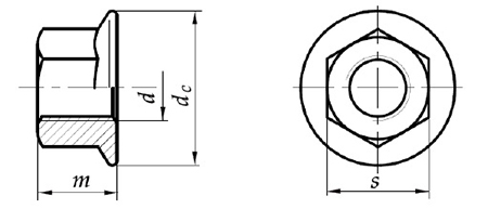 Фланцевая гайка M20, оцинкованная DIN6923 1 шт.