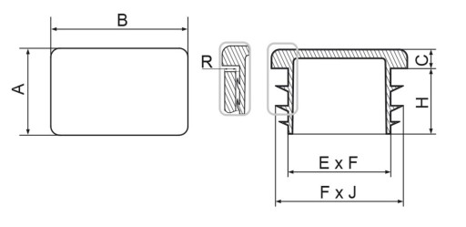 Zaślepka profila biała 10x30mm prostokąt 5szt.