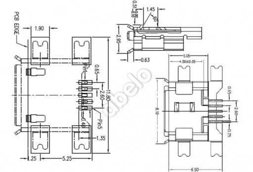 РАЗЪЕМ MICRO USB 5+4 PIN GPS-ПЛАНШЕТ ТЕЛЕФОН gu38