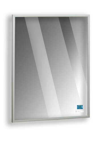 Часы LED MIRROR 50x60 АЛЮМИНИЕВАЯ РАМКА с выключателем.