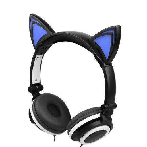 СКЛАДНЫЕ НАУШНИКИ CAT EAR, СВЕТОДИОДНАЯ ПОДСВЕТКА