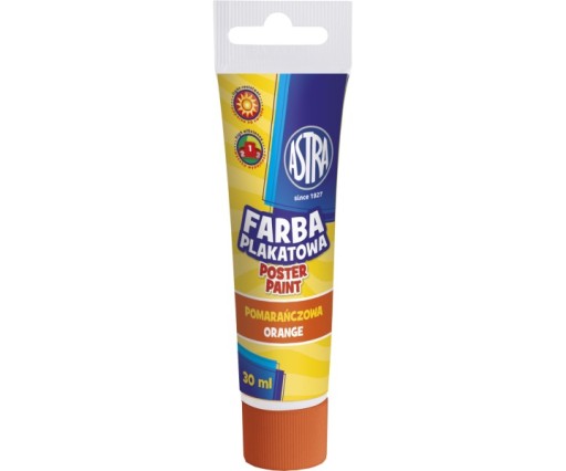 Farba plakatowa Astra, pomarańczowa 30 ml