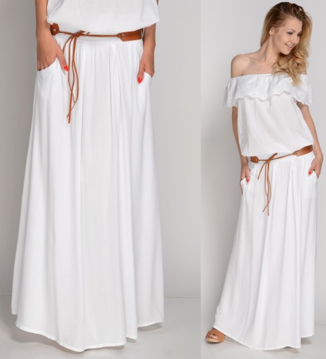 Красивая длинная юбка SUMMER WHITE BOHO MAXI