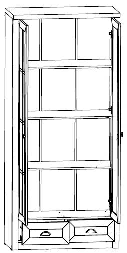 PROWANSJA W2S витрина из сосны Андерсен с ящиками