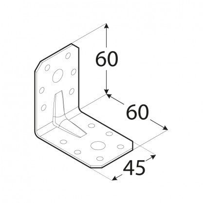 Угол угла сборки KPL6 60x60x45x2,0