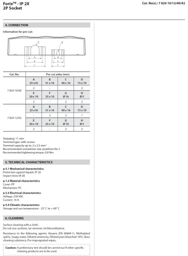 FORIX Legrand Gniazdo pojedyncze 782447 natynkowe