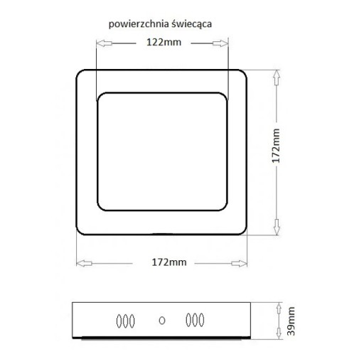 Lampa sufitowa oprawa natynkowa panel LED 12W KW