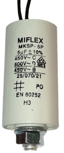 Kondensator 5uF +/- 10% MIFLEX MKSP-5P Silnikowy