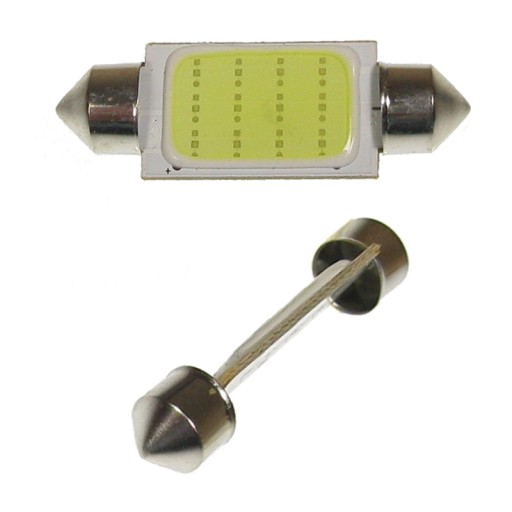 LED C5W 39мм COB трубка 12В белая трубчатая