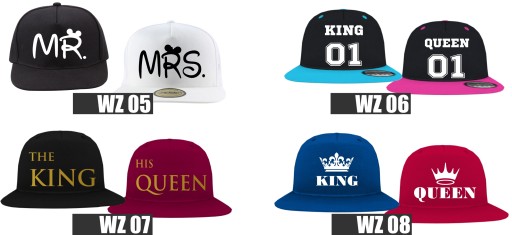 ШЛЯПЫ SNAPBACK ДЛЯ ПАР KING QUEEN ДЕНЬ СВЯТОГО ВАЛЕНТИНА x2