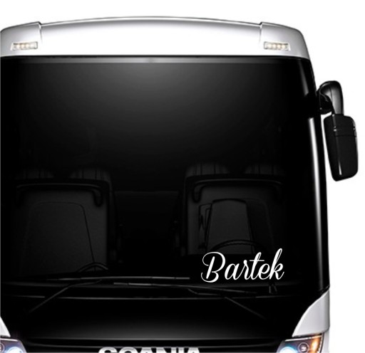 Naklejki imiona napisy na zamówienie na busa, tira