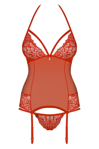 OBSESSIVE 838-COR Соблазнительный корсет + стринги *S/M* красный