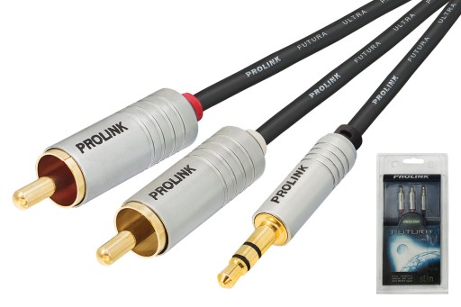 КАБЕЛЬ 2RCA mini JACK 3,5 PROLINK FUTURA SLIM 5м