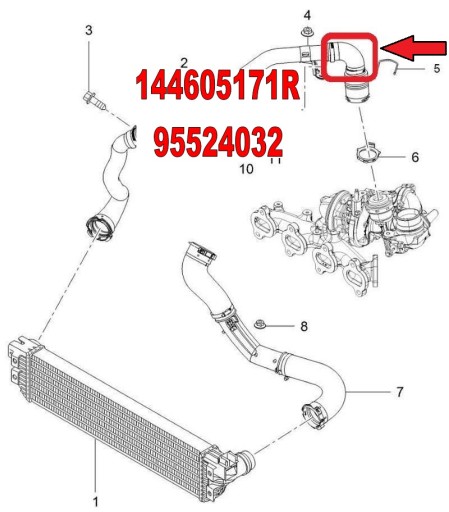 ШЛАНГ ТУРБО ИНТЕРКУЛЕРА RENAULT MASTER 2.3 dCi