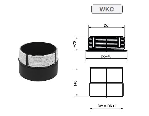 Wkładka do komina ceramicznego WKC 200/180 -CZ 2