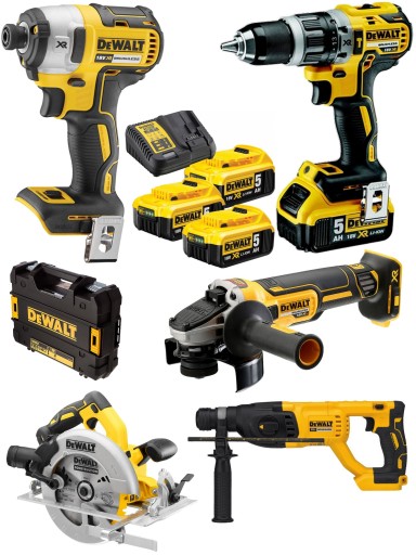 БЕСЩЕТОЧНЫЙ КОМПЛЕКТ DEWALT 5 ШТ. 18 В 3X5,0 Ач