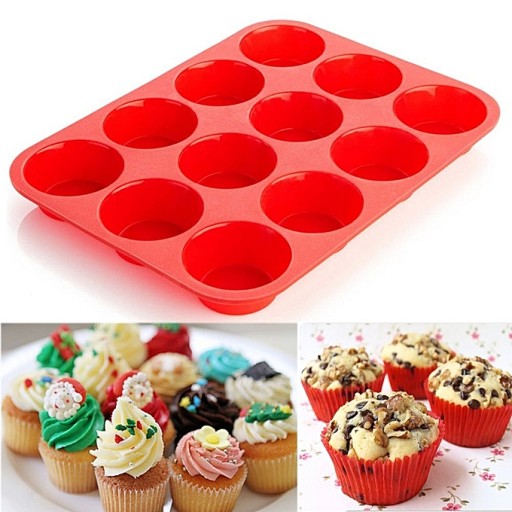 FORMA silikonowa DO MUFFINEK FOREMKA do GALARET DESERÓW BABECZEK 12szt