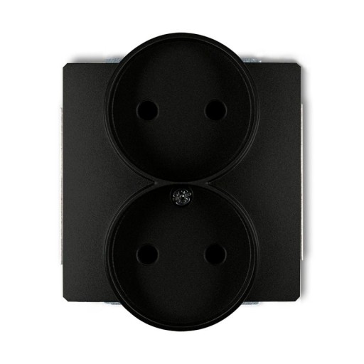Розетка двойная, матовая черная 12DGPR-2 DECO KARLIK