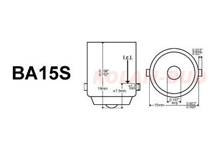 Вилка патрона ЛАМПОЧКИ Ba15s 1156 P21W