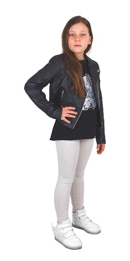 Legginsy Klasyczne Getry Szare 146 - True Fashion