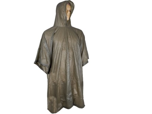 poncho 215g przeciwdeszczowe olive zielone lekkie sztormiak kapturem khaki