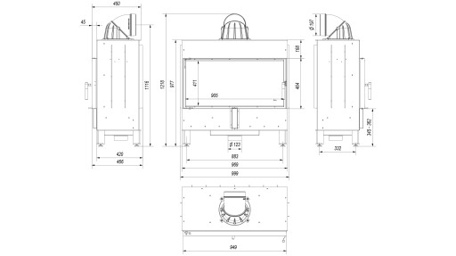 Каминная топка LUCY 16 кВт fi 200 Ecodesign