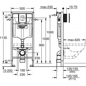 GROHE FRESH+ FRAME ЧАША, ДОСКА, БЕЛАЯ КНОПКА