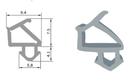 Uszczelki do okna okien okienne KV-7A VEKA WEKA Uszczelka okienna szara