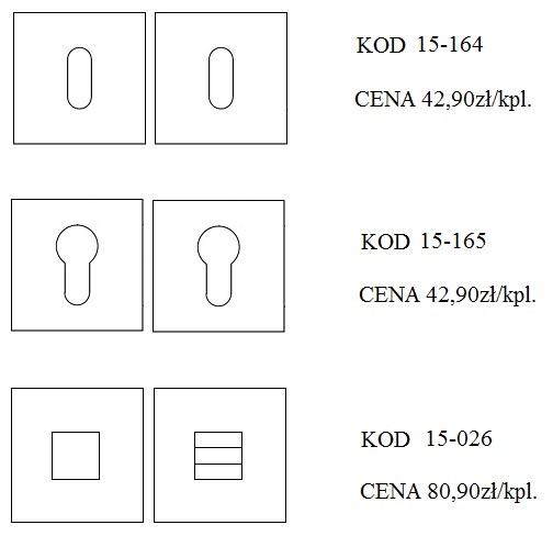 Klamka 1145 rozeta kwadratowa nikiel satyna Convex