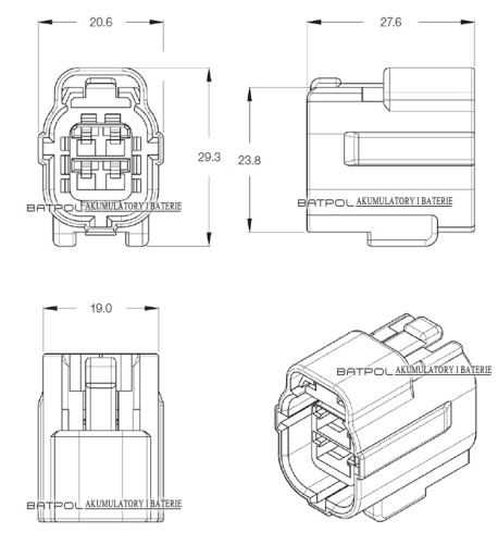 РОЗЕТКА ECONOSEAL, 4-КОНТАКТНЫЙ РАЗЪЕМ ДЛЯ ШКАФА