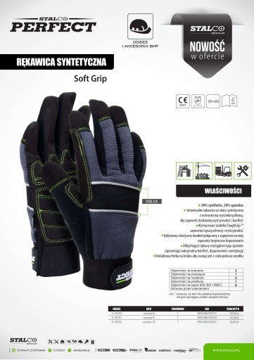 STALCO Rękawice syntetyczne Soft Grip 9 (L)