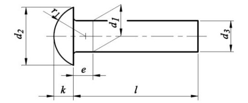 3x12 Заклепка стальная с шаровой головкой DIN 660 100 шт.