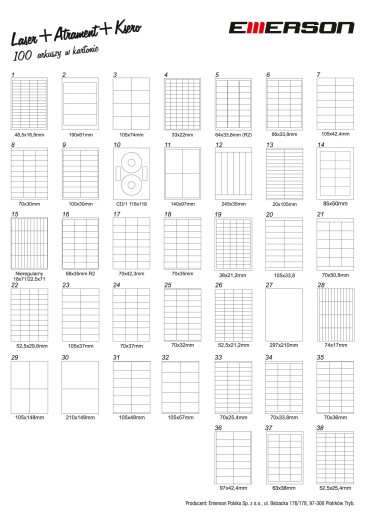 Самоклеящиеся этикетки Emerson 100A4 Плашки!