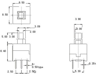 MINI PCB переключатель 8х8мм 10шт моностабильный (2727