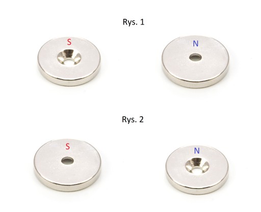 MAGNES NEODYMOWY MOCNY 8x3 mm Z OTWOREM 6/3,5 mm POD WKRĘT ZESTAW 5 SZTUK