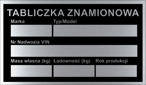 uniwersalna Tabliczka znamionowa 85x50mm klej 3M